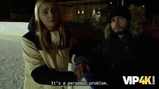 VIP4K. Funky Town started sucking his Schlong in a Public Crap-abode