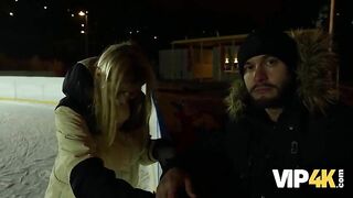 VIP4K. Funky Town started sucking his Schlong in a Public Crap-abode