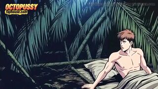 Sexy White Wife Tastes a Big Black Cock in Front of Her Cuckold Husband. Cartoon Comic Story