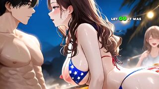 Step Stepsister's Fireworks Creampie While Everybody Watches Outside - Ai Animation