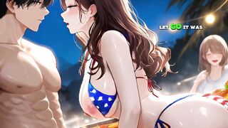Step Stepsister's Fireworks Creampie While Everybody Watches Outside - Ai Animation