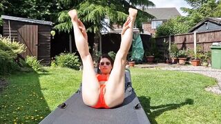 Exposed Sunbathing in Front of Neighbours
