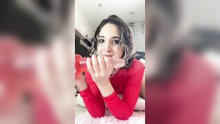 Just a Slutty Enjoying a Spiked Dildo and Squirting