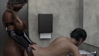 Black Tranny Lady Fucking 18 Plus Dude Anal opening In Water closet Anal Sex