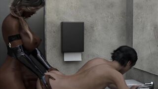 Black Tranny Lady Fucking 18 Plus Dude Anal opening In Water closet Anal Sex