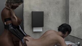 Black Tranny Lady Fucking 18 Plus Dude Anal opening In Water closet Anal Sex