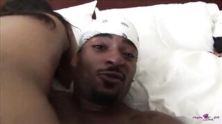 Once Kristi Kush gets a hold of his BBC her ebony cunt starts longing penetration