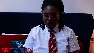 Nasty Student Oshun mocks your small ramrod