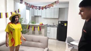 My sexy Lalin cutie best friend is expecting for me in her underclothes and is betting her juicy, wet cunt if her team wins. 2026 WORLD CUP SPECIFIC!