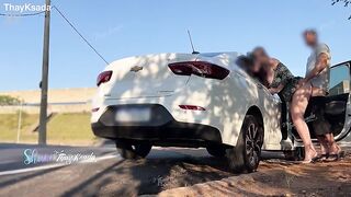 Thay Ksada, a sexy and wicked wife, having great sex in the middle of the street and letting him cum inside her snatch.