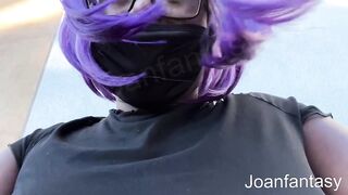 Playing with my glass sex-toy behind the clip theatre parking lot
