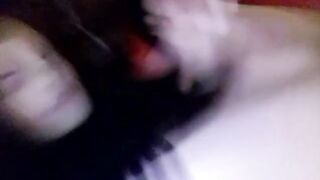 Fucking and fingering sexy CD femboy on the bed