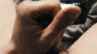 Man masturbating watching porn POV