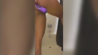 Tiny Ebony teen likes her showers hot !!