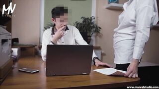 ♥ MarVal - I drilled with my boss in his office and he cum inside me - saggy titties - MILF - POV ♥