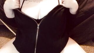 Tattooed milf titty tease