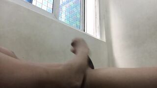 Cute asian stud masturbates due to boredom