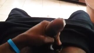 Jacking off huge explosion at end
