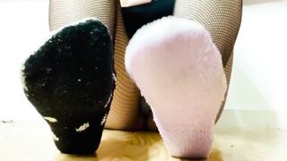 Fuzzy socks foot tease goth gf
