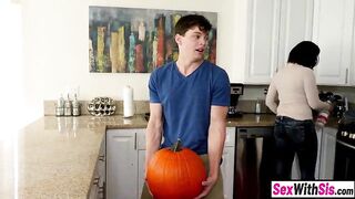 Big ass petite teen step sister gets curly vagina pounded on Halloween