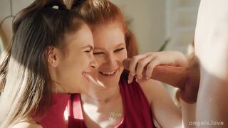 CUTIES.LOVE two worthy-looking beauties Sirena Milano and Sofilie sucking one big weenie