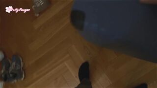 Oops... Step son accidentally cum in step mom after screwed step sister Polly Yangs in shared couch at night in hotel room