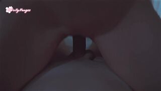 Oops... Step son accidentally cum in step mom after screwed step sister Polly Yangs in shared couch at night in hotel room