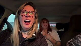 We called a homeless woman from underneath the overpass! To have some hawt sex with us in the car! The slut with the massive melons and pink vagina wanted to cum a lot.