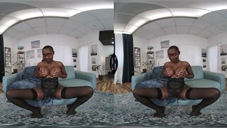 VR Porn - African Ebony Angel Zaawaadi Solo Fingering Her Black Snatch In Hot Lingerie