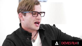 DEVILS FILM - Priceless-looking Alexis Tae Gets Banged Hard In The Booty During Interracial Romp