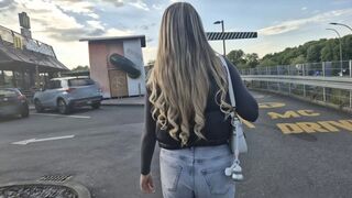 Pick Up An Simple Hotty In Front Of McDonalds ''coz She Wears A Sex Toy Outside