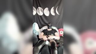 Latex, Collar, Shiny Pants, Grinding on my Wand and Lovense Ferri