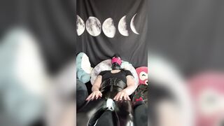 Latex, Collar, Shiny Pants, Grinding on my Wand and Lovense Ferri