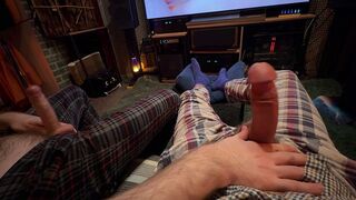 I invited my straight friend over, turned on porn and got him to jerk off with me.