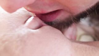 Consummate pink twat. Close-up clitoris licking - Otta Koi