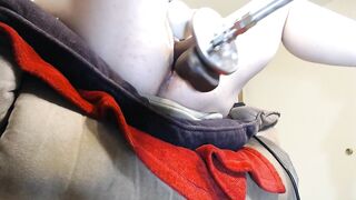 Snatch Stretched Up Close On BBC Fuck Machine