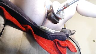 Snatch Stretched Up Close On BBC Fuck Machine