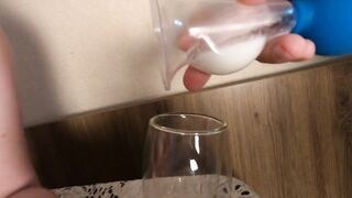 A glass of breast milk for me and a snatch full of cum for my pleasant wife