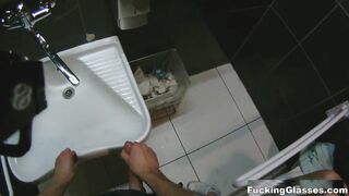 Fucking Glasses - Public restroom orgasm
