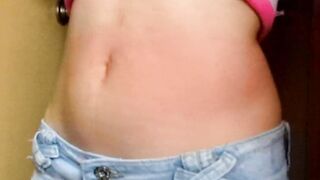 I show my red stomach from the torture I received from the red belly game, my abdomen inflamed