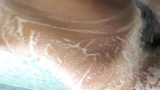 Hairy Vagina Play, Pee, Ass spread in Shower