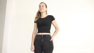 Czech teen at her first casting