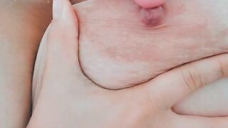 Playing with my boobs in the shower
