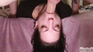 60FPS MiGia gets face destroyed from bawdy mouth fuck (close , upside down)