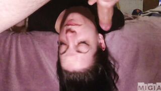 60FPS MiGia gets face destroyed from bawdy mouth fuck (close , upside down)
