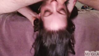 60FPS MiGia gets face destroyed from bawdy mouth fuck (close , upside down)